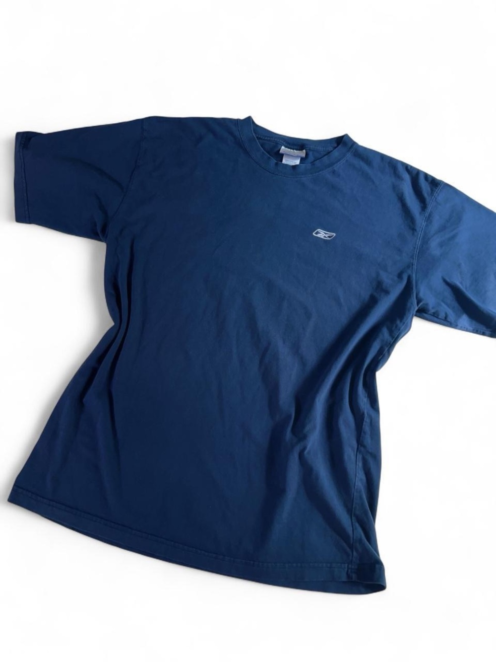 Navy blue Reebok Oversized Tee Shirt Embroidered logo Athleisure Sporty Large